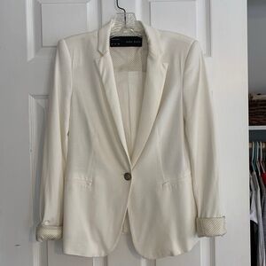Zara Cream Single-Breasted Blazer